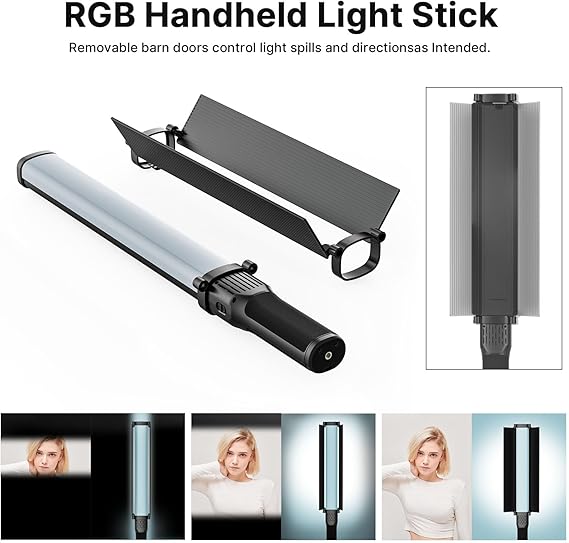 ULANZI VL360 Upgrade 38W RGB Handheld Light Wand LED Video Light Stick with Barndoor, 360°Full Color 2500K-10000K CRI94+ Photography Tube Lighting Stick with 20 Preset Scenes 3400mAh Battery ULANZI VL360 Upgrade 38W RGB Handheld Light Wand LED Video Light Stick with Barndoor, 360°Full Color 2500K-10000K CRI94+ Photography Tube Lighting Stick with 20 Preset Scenes 3400mAh Battery